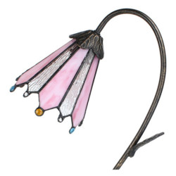 Stolní Tiffany lampa Flowerbell pink - 30*17*48 cm E14/max 1*25W