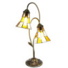 Stolní lampa Tiffany Flowerbell orange - 35*18*61 cm E14/max 2*25W