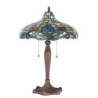 Hnědá stolní lampa Tiffany Vaganto - Ø 41*60 cm E27/max 2*60W