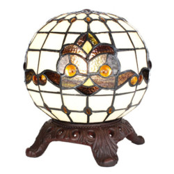 Stolní lampa Tiffany ve tvaru koule Gullia - Ø 20*25 cm E14/max 1*25W