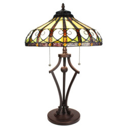 Stolní lampa Tiffany Ellegant - Ø 41*64 cm/ E27/max 2*60W