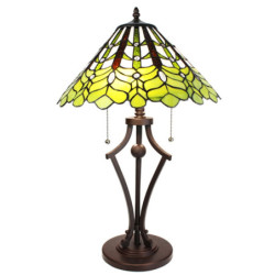 Zelená stolní lampa Tiffany Greena - Ø 41*62 cm E27/max 2*60W