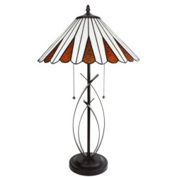 Béžovo-hnědá stolní lampa Tiffany Owa - Ø 41*69 cm E27/max 2*60W