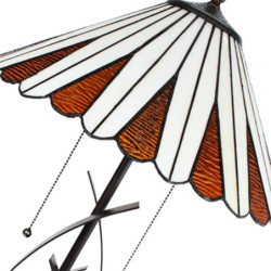 Béžovo-hnědá stolní lampa Tiffany Owa - Ø 41*69 cm E27/max 2*60W