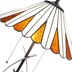 Béžovo-hnědá stolní lampa Tiffany Owa - Ø 41*69 cm E27/max 2*60W