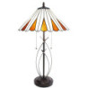 Béžovo-hnědá stolní lampa Tiffany Owa - Ø 41*69 cm E27/max 2*60W