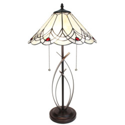 Stolní lampa Tiffany Red Dot - 39x69 cm E27/max 2x60W