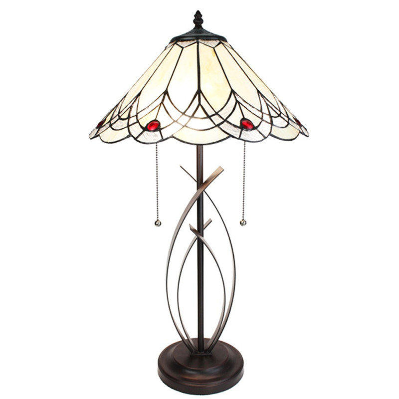 Stolní lampa Tiffany Red Dot - 39x69 cm E27/max 2x60W