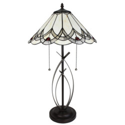 Stolní lampa Tiffany Red Dot - 39x69 cm E27/max 2x60W