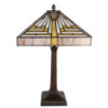 Pyramidová stolní lampa Tiffany - 31*31*48 cm E27/max 1*60W