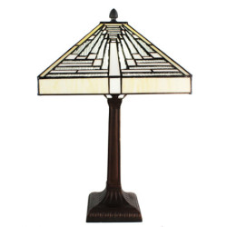 Pyramidová stolní lampa Tiffany Ova - 31*31*48 cm E27/max 1*60W