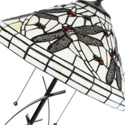 Stolní lampa Tiffany White Dragonfly - 41x69 cm E27/max 2x40W