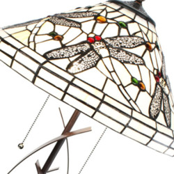 Stolní lampa Tiffany White Dragonfly - 41x69 cm E27/max 2x40W