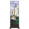 Stolní lampa Tiffany s plachetnicí Viw - 18*18*48 cm E14/max 1*40W