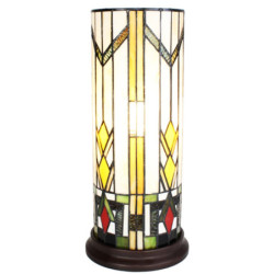 Válcová stolní lampa Tiffany - Ø 18*40 cm E14/max 1*25W