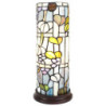 Válcovitá stolní lampa Tiffany s květy Vistaria - Ø 15*36 cm E14/max 1*40W