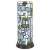 Válcovitá stolní lampa Tiffany s květy Vistaria - Ø 15*36 cm E14/max 1*40W