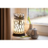 Bílá válcovitá stolní lampa Tiffany s vážkou DragonFly - Ø 15*26 cm E14/max 1*40W